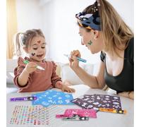Face Paint Pens, 6-Color Water-Based Body Markers With 9 Stencils, Safe For Sensitive Skin, Washable Face Paint Marker Sticks For Baseball Sports
