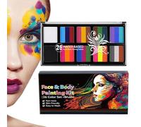 Face Paint Set, Face and Body Painting - Safe Water Based Face Paint, Washable Body Paint, Face Paint, Makeup Pigment Powder, 26 Colours for Carnival, Christmas, Ha