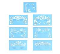 Face Paint Stencil,7pcs/set Reusable Tattoo Stencils,Body Painting Template,Facial Makeup Tattoo Design Tools for Parties,Christmas,Halloween,Carnivals,Church Events