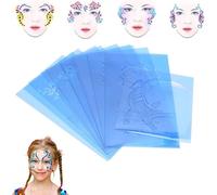 Face Paint Stencils, 12 PCS Face Paint Kit, Reusable Face Paint Stencils for Kids, PET Face Painting for Facepainting Tattoo Templates Halloween Makeup Stencil