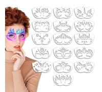 Face Paint Stencils Reusable,16X Face Paint Templates - Art Drawing Flower Template for Adults and Kids Easter Halloween Stage Show School