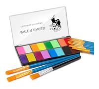 Face Painting Kit 16 Colors Safe gentle Rainbow Face Body Paint With 11 Paint Brushes Face Paint for Kids Adults for Festival Makeup Party Role acting