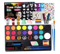 Face Painting Kit, 20 Colors Facepaint Makeup Kit with Brushes & Stencils, Non Toxic Face Paint Body Paint for Kids, Adults, Halloween, CarnivalFace KitFace Painting for KidsFace