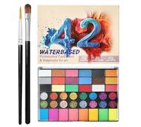 Face Painting Kit - 42 Colors Body Paint With 2 Brushes, Face Paints For Children & Adult - Professional Faces Paint Kit Washable Body Painting For Festival, Party Halloween