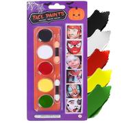 Face Painting Kit, 5-Color Face Paint, Halloween Body Paint Makeup, Black White Red Yellow Green Face Paint, Professional Washable Non-toxic SFX Cosplay Makeup for Adults