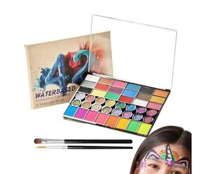 Face Painting Kit For Kids - 42 Colors Palette, Professional Makeup Brushes, Portable Art Craft Set, Beginner Friendly | Stage Performance School Events Party Festivals Birthday Carnival Theatre