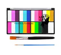 Face & Painting Palette Kit with 23 Vivid Colours and 2 Brushes - Safe Water-Based Makeup for Kids Adults, Halloween Cosplay Festivals Parties SFX & Theatrical Performances