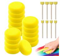 Face Painting Sponges Set 24 PCS Face Paint Sponges and Brushes, Artist face Paint Sponge, Foam Stencil Stipple Brush, Circle Sponge paint Brush for DIY Art Projects Craft Ceramics for Art Supplies