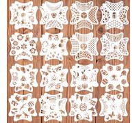 Face Painting Stencil,16 Pcs Face Painting Reusable Stencils Faces Make-up Paint Stencils Body Paint Templates for 20x20cm Flowers Animals Shapes