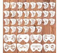 Face Painting Stencil,38 Pcs Face Paint Stencils Kit，Reusable Face Tattoo & Body Makeup Painting Templates Flowers Stars Shapes