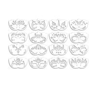 Face Painting Stencils Reusable for Kids - 16 Pieces Facial Painting Art Templates | Washable Professional Flower Template for Art Project Cosmetic Practice Holiday Celebration