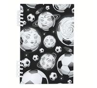 Face Patterned Footballs Notebook A5, Swirl Patterned Footballs Notebooks, Lined Paper College Notebook 120Pages/60Sheets, Notepad A5 for Meeting, Writing Book for Writing, College Supplies Women Man