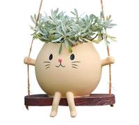 Face Placers Pots - Cat Swing Pot Head Planter With Cats, Rocking Chair | Home Art Decoration Flower Pott For Indoor Outdoor Plants, Pot, Flower Pots