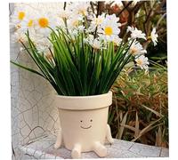 Face Plant Pot, 9cm/3.5inch Resin Small Face Flower Pot, Desktop Decorative Succulent Planter, Face Planter Pot for Outdoor Indoor Home Office Decor (Planter -2)