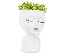 Face Planter - Cute Head Shaped Planter with Drainage Hole | Decorative Face Succulent Pots for Indoor Outdoor Use, Creative Human Face Flower Holder Garden