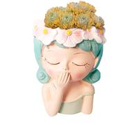 Face Planter - Girls Face Head Flower Planter | Face Planter for Indoor Plants, Succulent Pots with Drainage, Head Planter, Small Flower Planter for Outdoor, Yard, Garden