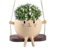 Face Planter - Swing Rocking Chair Flowerpot, Cute Cat Resin Decoration, Home Art Flowerpot Display, Porch Entrance Living Room, Outdoor Window Sill Patio, Indoor Garden Accent
