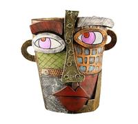 Face Planters Pot - Creative Abstract Sculpture Design, Unique Plant Holder Vessel, Hand Drawn Decorative Planter, Modern Home Ornament | Patio Landscape Enhancement, Office Desk Decoration, Floral Sh