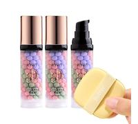 Face Primer Colour Corrector With Puff - 2pcs One Step Skin Perfecting and Anti-Redness Cream to Hydrate, Protect & Refine - Pore Minimizer Cosmetic Beauty Foundation