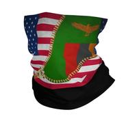 Face Protection Zambian Zambia Flag Zipper America Flag Tube Scarf Durable Bandana For Motorcycling, Climbing, Running
