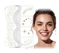 Face Rhinestones Glitter Freckles 20 Gold Shimmering Face Gems Waterproof Long Lasting for Halloween Festival Effortless Removal