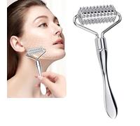 Face Roller, Face Micro Needle Roller Massage Stick, Microneedling Roller, Face Roller Against Wrinkles, Massage Roller Face, Anti-Ageing Wrinkles on the Face, Promotes Blood Circulation (Silver)