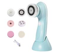 Face Scrubber, Tool, 2.36x2.36x6.54 inches Skin Cleaner, Rechargeable System, Six Interchangeable Brushes, Deep Daily Cleansing for Nose Chin Cheeks Forehead Body Skincare Routine