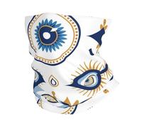 Face Shield Evil Eye Mystical Boho Geometric Luxury Blue White Universal Neck Gaiter Multifunctional Bandana for Workout Women 26X30cm