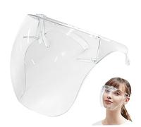 Face Shield for Grinding and Cutting, Face Shield with Glasses, Anti-Fog Clear Full Mask, Reusable Protective Plastic Droplet Splash Guard for Women Men Kids, Mask