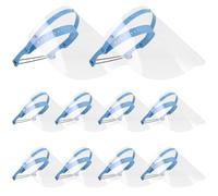 Face Shield Mask, 10PCS Anti-Fog Safety Face Shield, Flip-Up Clear Plastic, Adjustable Reusable Full for Healthcare Workers