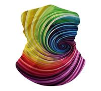 Face Shield Rainbow Spiral Washable Tube Scarf Universal Facial Covering for Yoga Sports 26X30cm