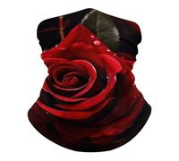 Face Shield Red Rose Universal Face Cover Anitdust Facial Covering for Skiing Yoga 26X30cm