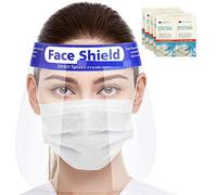 Face Shield Visor x20 GENERISE Protective Full Face Shields - Clear Transparent Anti Droplet Dust Proof Plastic Face Visors PLUS Wipes