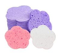Face Sponge - Pack of 30 Flower-Shaped Natural Compressed Pads, Facial Cleansing Sponges | For Sensitive Skin Aesthetics Routine Travel Shower Spa