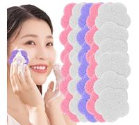 Face Sponges for Face Washing, Pack of 30 Natural Compressed Flower-Shaped Pads, Facial Cleansing Sponges, for Sensitive Skin, Aesthetics, Routine, Travel, Shower, Spa