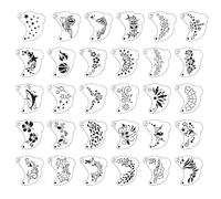 Face Stamps, 30 Pieces, Cutout, Universal for Children and Adults, Makeup Printing Tools, Reusable, for Parties, Carnival, Halloween