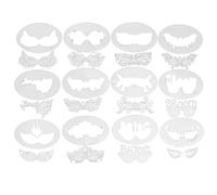 Face Stencils Kit Soft Temporary Tattoos 12 Sets Reusable Templates Halloween Party