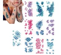 Face Stickers Temporary Fish Scale Skin Decal, 10 Sheets Waterproof Glitter Mermaid Face Stickers, Sparkling Body Art For Men Women Adults, Stage Performance Cosplay Party Photo Prop