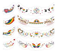Face Summer Root Stickers, 8 Sheets Waterproof Festival Makeup Stickers - Face Stickers for Festivals Parades Women Girls Fairy Princess Costume Dancer Carnival Fancy Dress