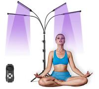 Face Tanning Lamp - 4-Head Solarium Light with 360° Adjustable Bracket and 5 Brightness Levels for Spot Reduction and Dullness Improvement