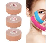 Face Tape Roll,ANGGREK 3 Rolls Face Tape Facial Wrinkle Remover Strip V Shape Tape Easy Cutting V Shaping Lifting Patch For Firming and Tightening Skin(Skin Color)