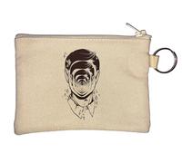 Face The Infinity Key Chain Coin Purse Beige