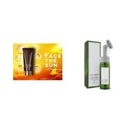 Face the Sun Daily Fac.e Protector - 50ml & Vita Hemp + Vitamin C Foaming Face Wash with SPF 50 | Broad Spectrum Sun Protection + Restoring & Balancing Cleanser | All Skin Types | Vegan & Paraben-Free