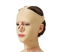 Face Toning Belt Lipo Compression Garment Post-surgical Chin Pad Slimming Strap,Beige(L)