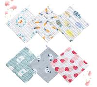 Face Towel Washcloth Cotton for Newborn Small 6 Pcs | Handkerchief Style, Keeps Little Faces Clean, Breathable Weave, Gentle Everyday Use Color Random Color