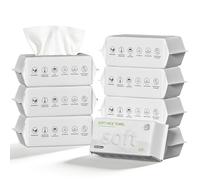 Face Towels Disposable, Facial Towelettes, Disposable Face Towel for Sensitive Skin, Ultra Soft Makeup Remover Dry Wipes, Odor-Free, Facial Tissue Wipes for Cleansing，480 Count,Pack of 8，7.87"×7.87"