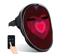 Face Transforming LED Mask, LED Light Up Mask, 46x58 LED Lighted Face Cover BT Mobile APP Programmable Gesture Sensing Luminous Facial Cover for Cosplay Festival Party