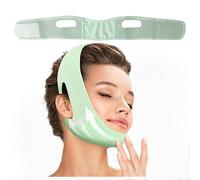 Face V Line Lifting Mask, Reusable Face Strap, Facial Slimming Strap Double Chin Reducer Chin Up Mask Face Lifting Belt, for Sleeping, Women Skin Sagging, Mouth Breath Jaw Retraction (Green)