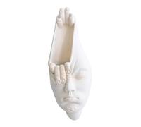 Face Vase Resin Face Planter Pot Modern Sculpture White Planter Pot Wall Mounted Head Human Dried Flower Shaped Vase For Home Decor Centerpieces Snowman Sculpture (B, One Size)