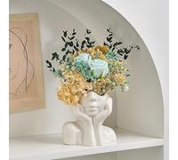 Face Vase- Small Ceramic Vase For Pampas Grass- Modern Home Decor, Decorative Flowers Vases for Wedding Dinner Table Office Bedroom